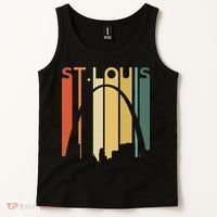St Louis Missouri Gateway Arch Retro Mississippi River Lou Tank Top thumb 2