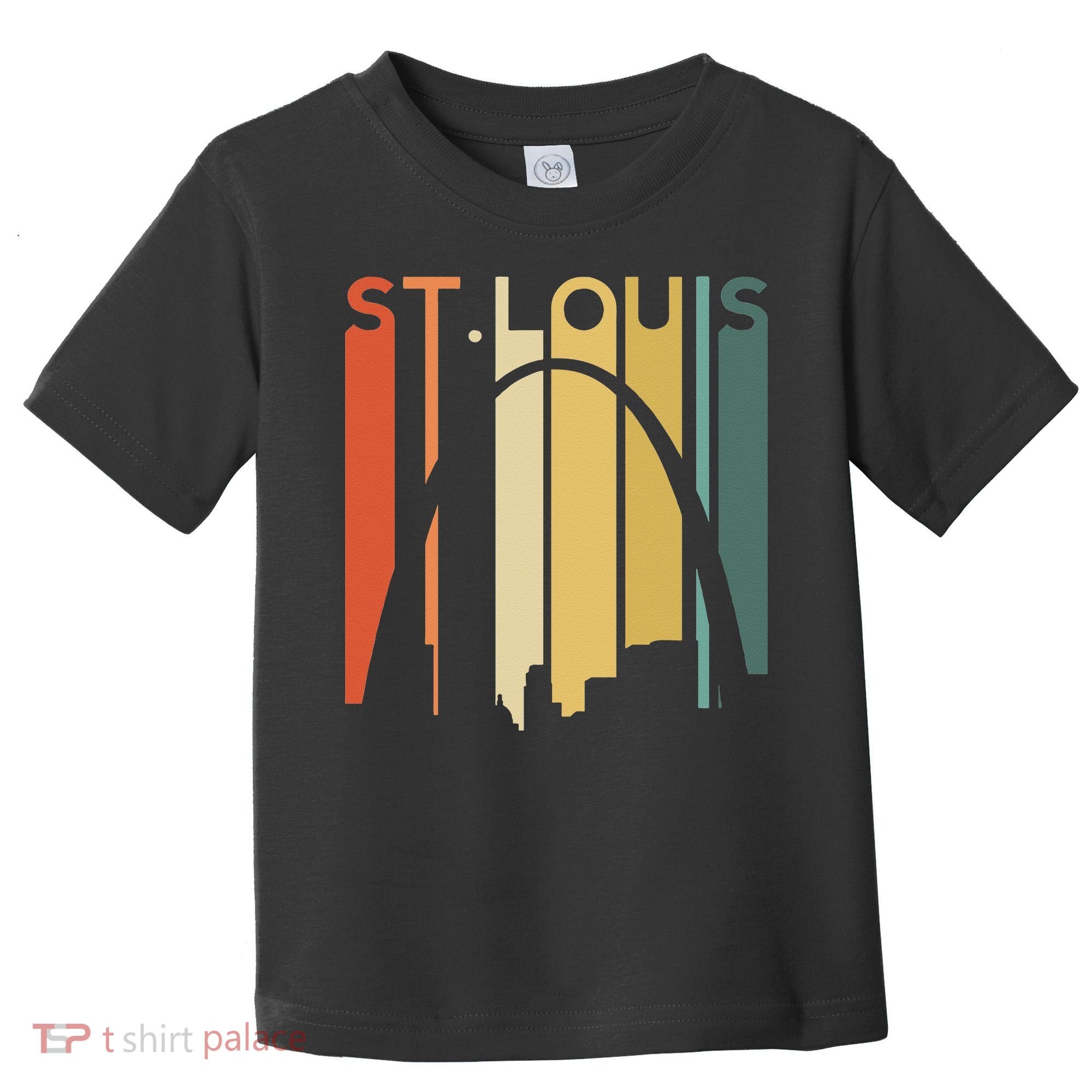 St Louis Missouri Gateway Arch Retro Mississippi River Lou Toddler T-Shirt