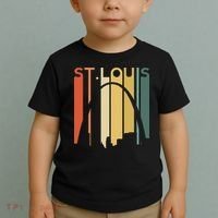 St Louis Missouri Gateway Arch Retro Mississippi River Lou Toddler T-Shirt thumb 2
