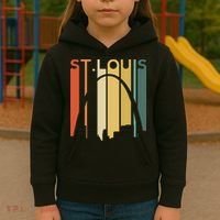 St Louis Missouri Gateway Arch Retro Mississippi River Lou Kids Hoodie thumb 3