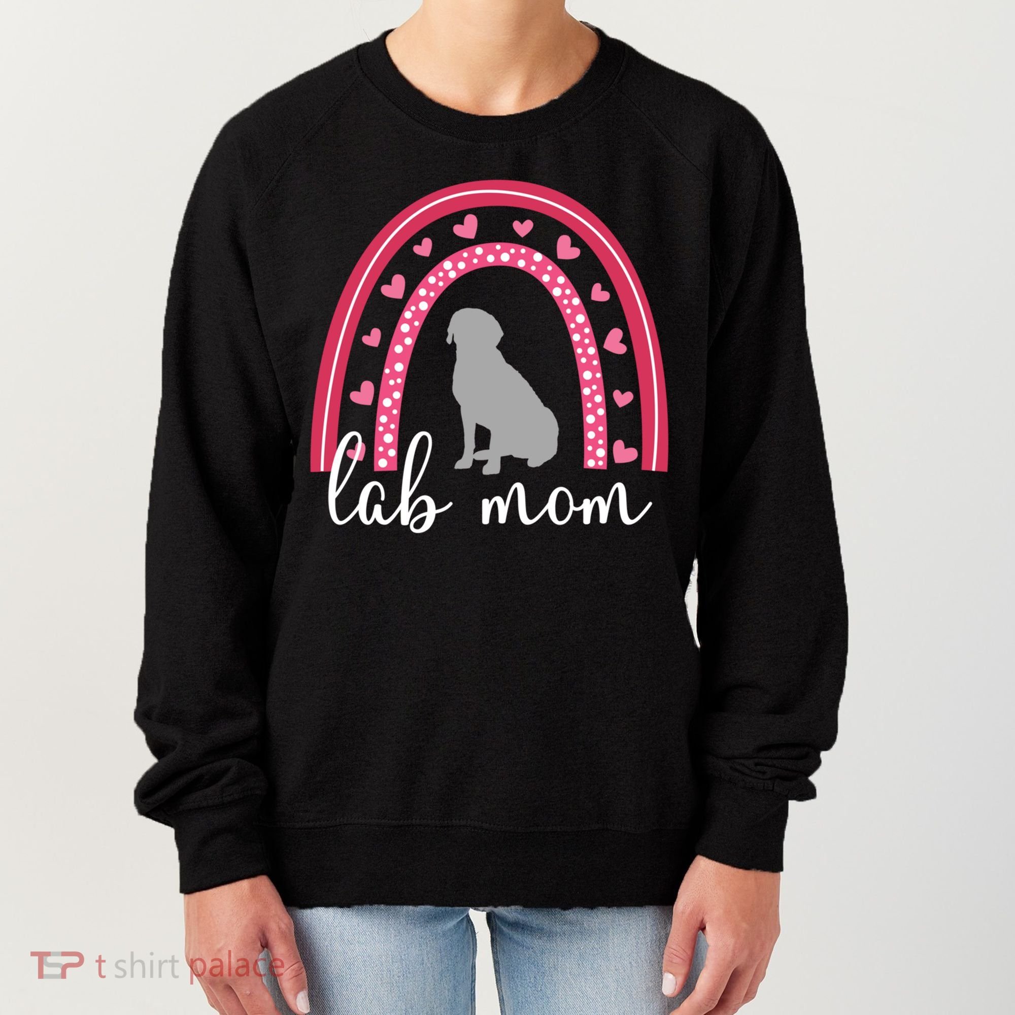 Silver Lab Mom ValentineS Day Labrador Rainbow Cool Gift Women's Sweatshirt