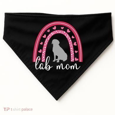 Silver Lab Mom ValentineS Day Labrador Rainbow Cool Gift USA-Made Doggie Bandana