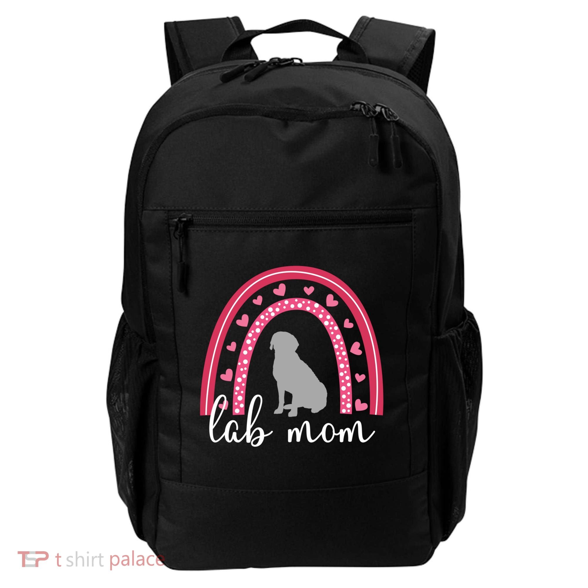 Silver Lab Mom ValentineS Day Labrador Rainbow Cool Gift Backpack