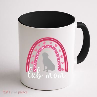 Silver Lab Mom ValentineS Day Labrador Rainbow Cool Gift Coffee Mug back