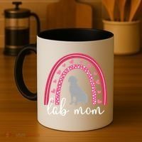 Silver Lab Mom ValentineS Day Labrador Rainbow Cool Gift Coffee Mug thumb 4