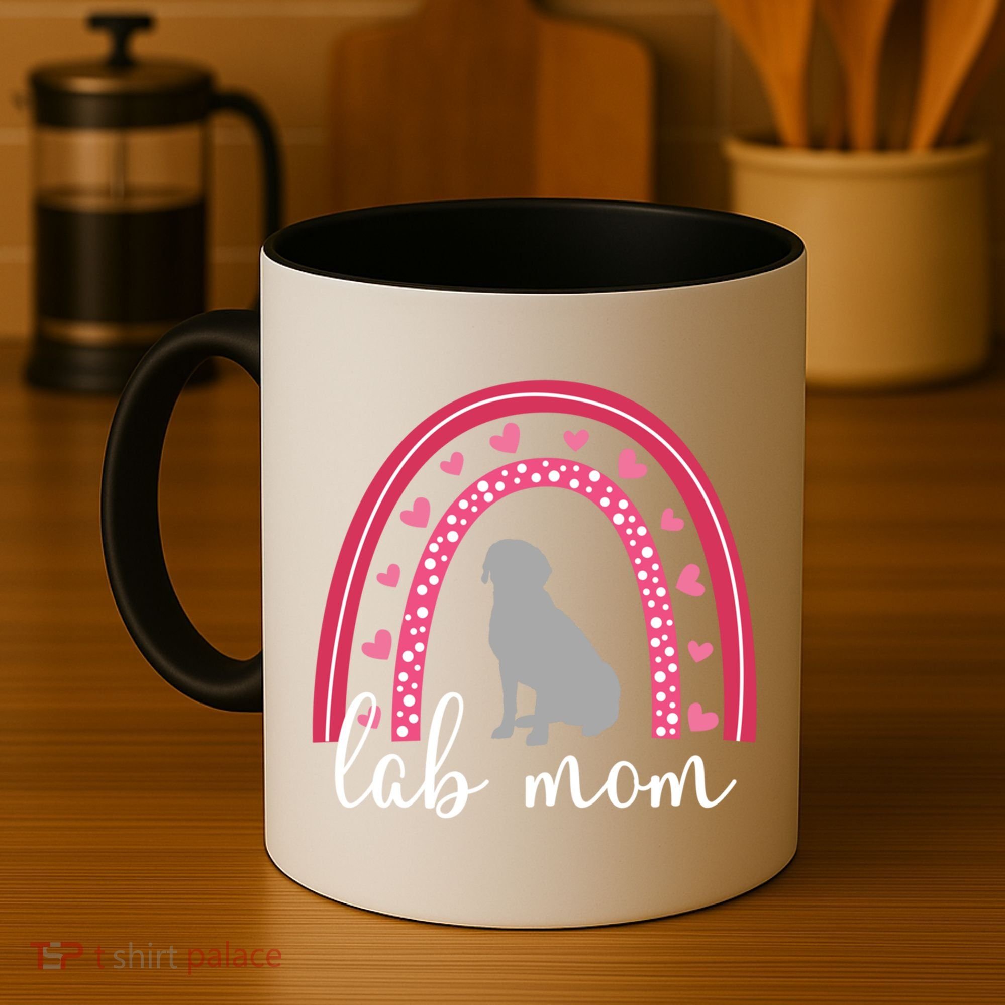 Silver Lab Mom ValentineS Day Labrador Rainbow Cool Gift Coffee Mug