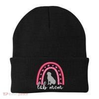 Silver Lab Mom ValentineS Day Labrador Rainbow Cool Gift Beanie thumb 0