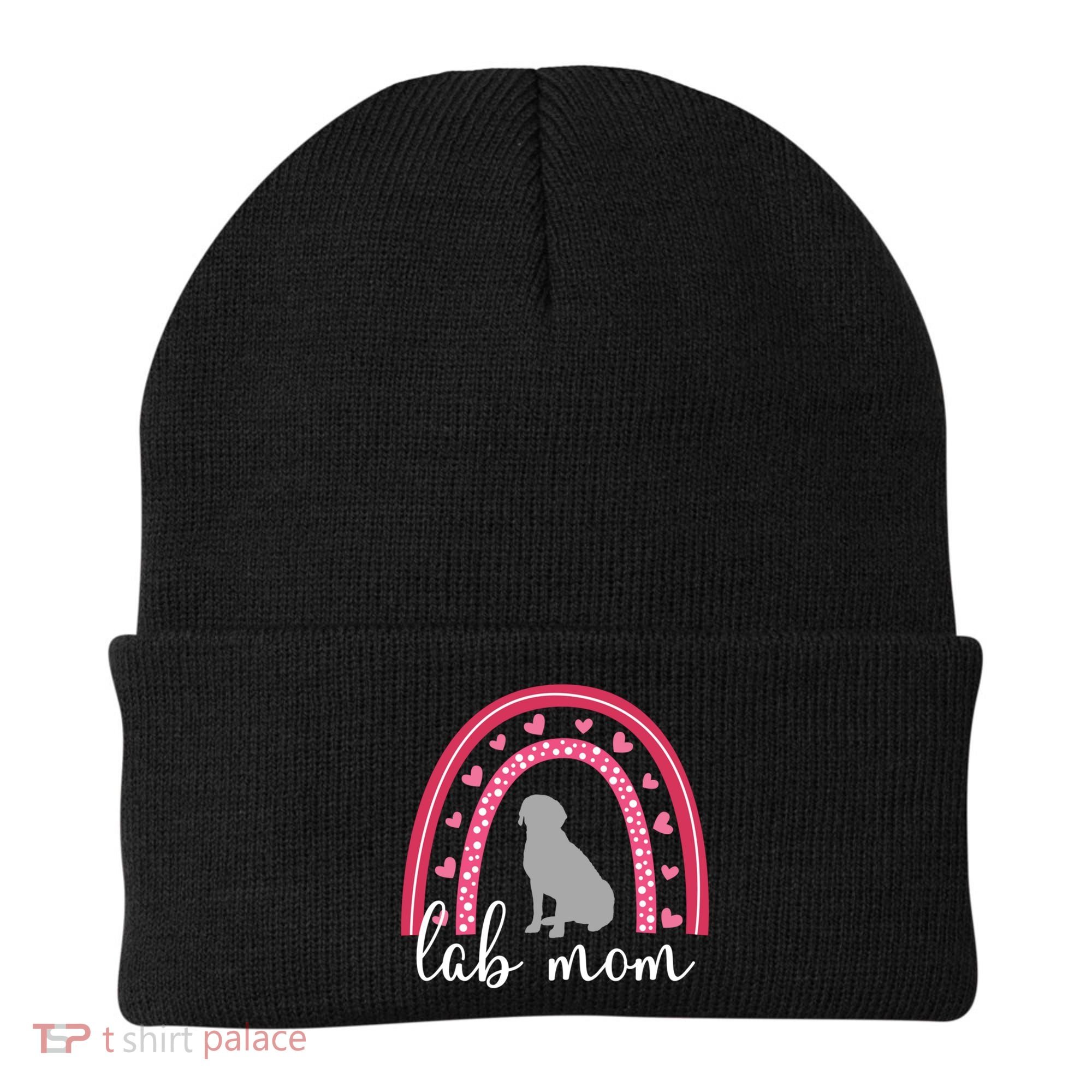 Silver Lab Mom ValentineS Day Labrador Rainbow Cool Gift Beanie