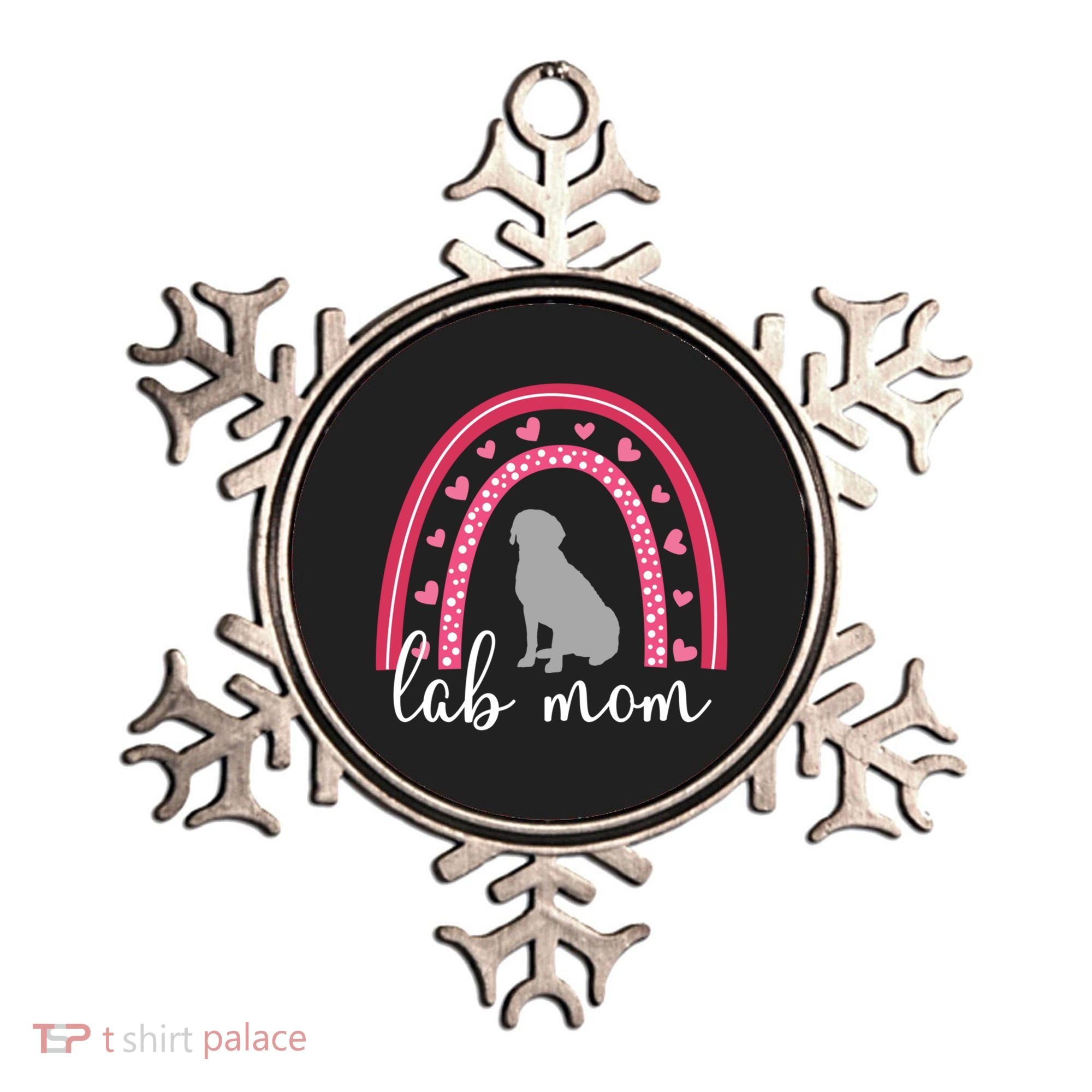 Silver Lab Mom ValentineS Day Labrador Rainbow Cool Gift Ornament