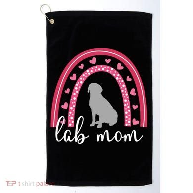 Silver Lab Mom ValentineS Day Labrador Rainbow Cool Gift Golf Towel