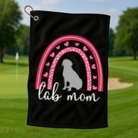 Silver Lab Mom ValentineS Day Labrador Rainbow Cool Gift Golf Towel thumb 1