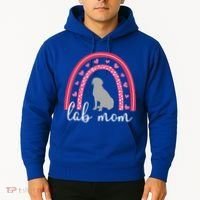 Silver Lab Mom ValentineS Day Labrador Rainbow Cool Gift Hoodie thumb 2