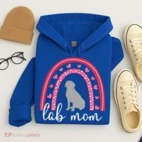 Silver Lab Mom ValentineS Day Labrador Rainbow Cool Gift Hoodie thumb 4