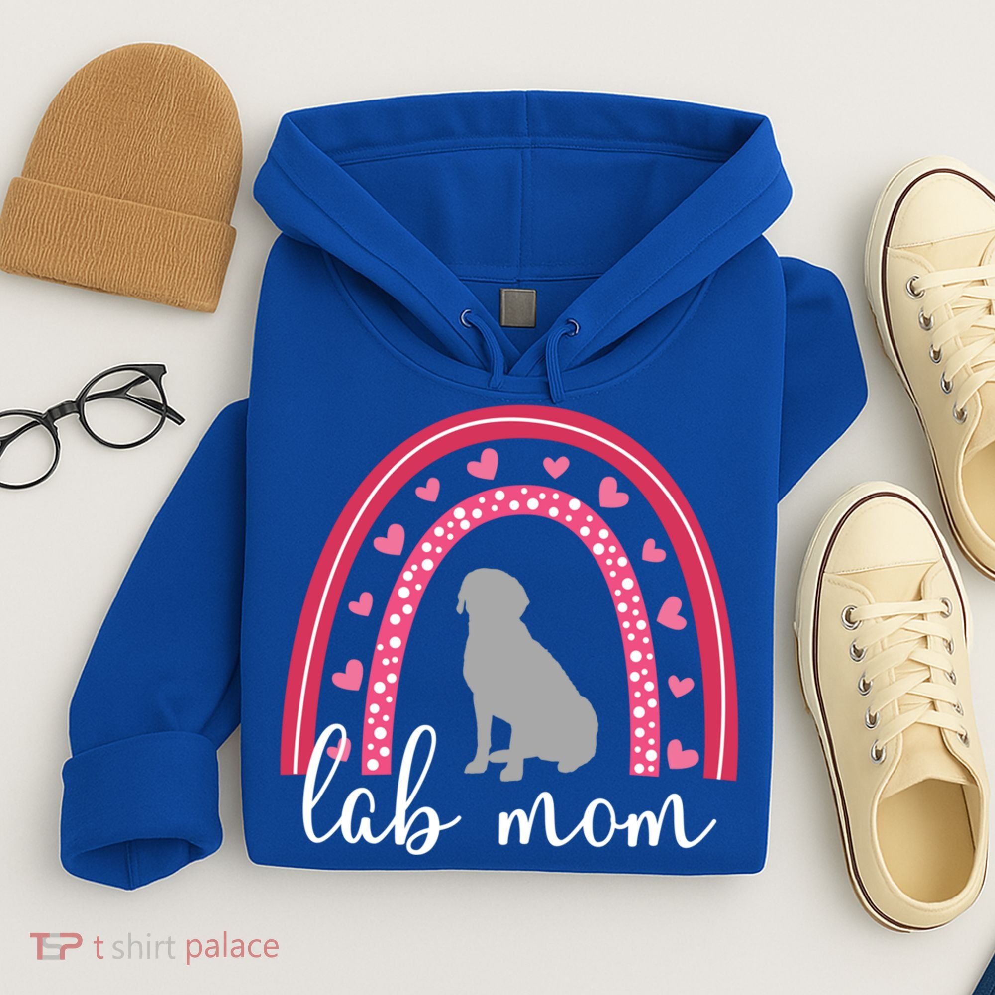 Silver Lab Mom ValentineS Day Labrador Rainbow Cool Gift Hoodie