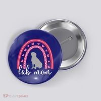 Silver Lab Mom ValentineS Day Labrador Rainbow Cool Gift Button thumb 0
