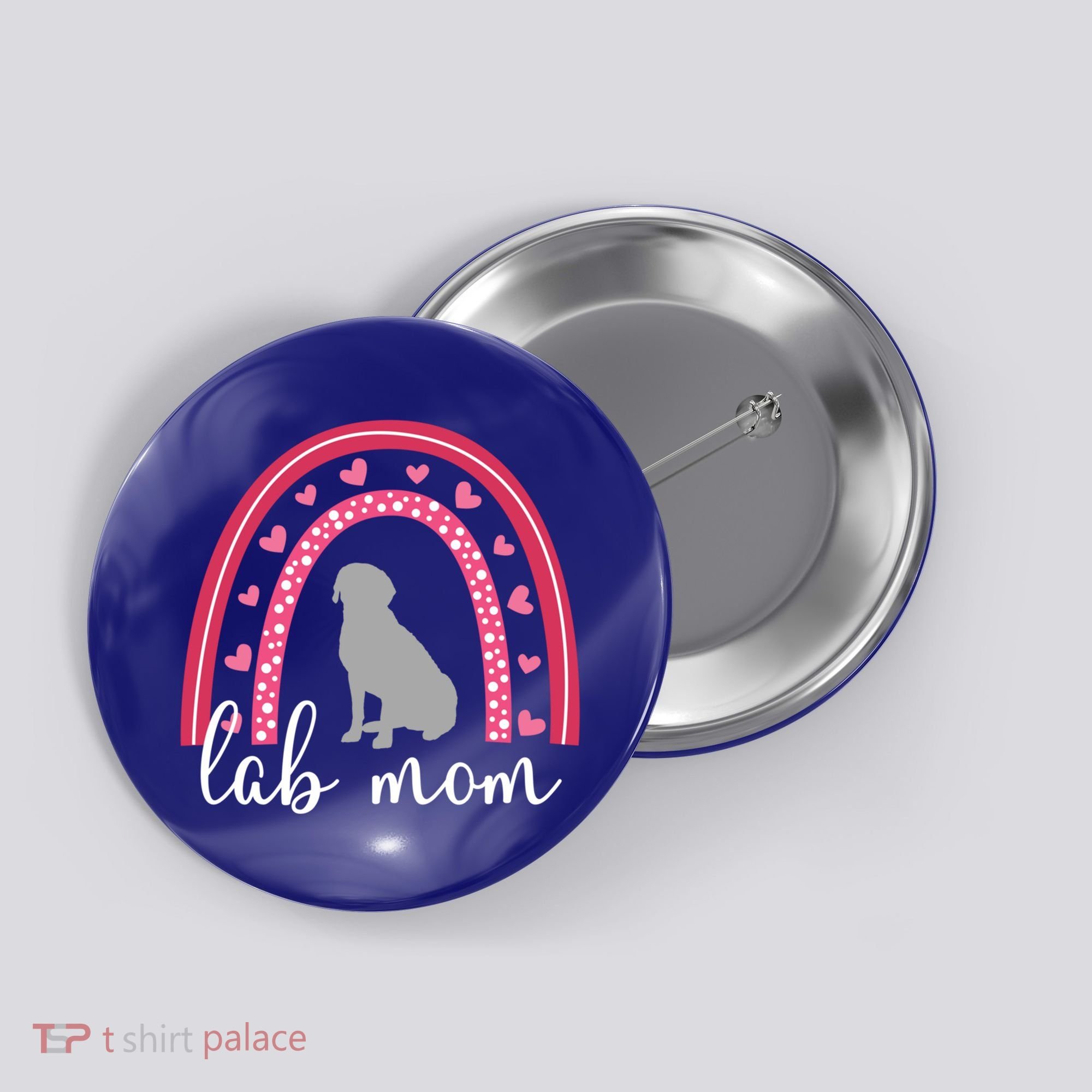 Silver Lab Mom ValentineS Day Labrador Rainbow Cool Gift Button
