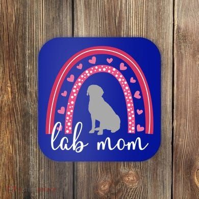 Silver Lab Mom ValentineS Day Labrador Rainbow Cool Gift Coaster