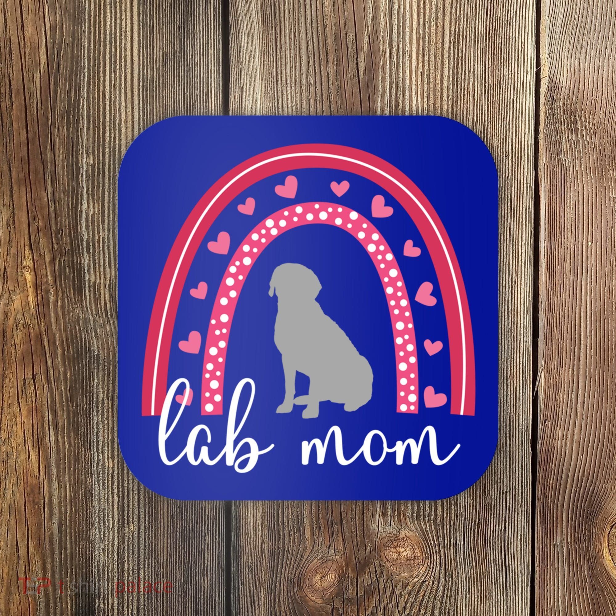 Silver Lab Mom ValentineS Day Labrador Rainbow Cool Gift Coaster
