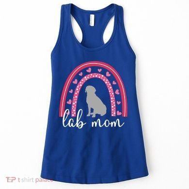 Silver Lab Mom ValentineS Day Labrador Rainbow Cool Gift Women's Tank Top
