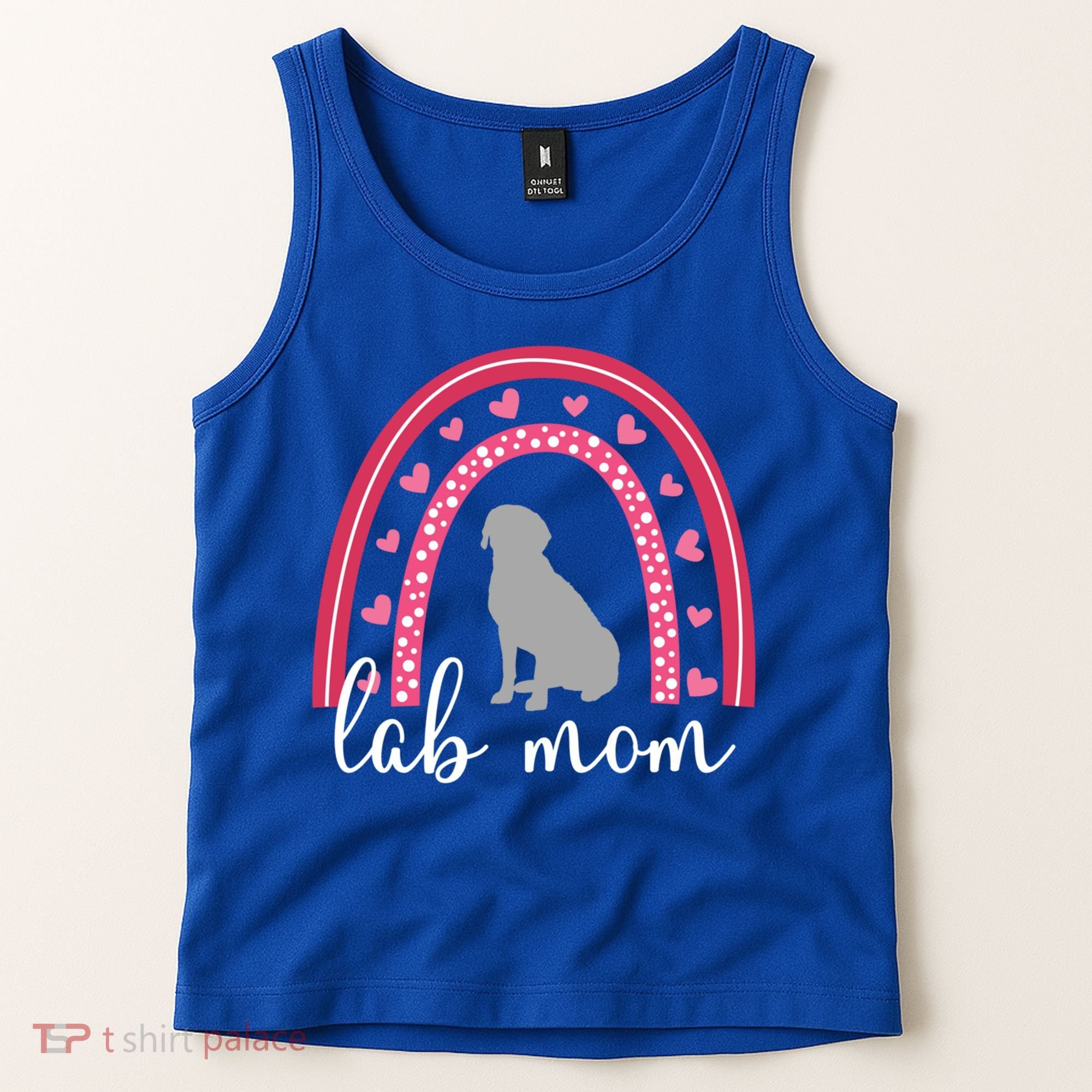 Silver Lab Mom ValentineS Day Labrador Rainbow Cool Gift Tank Top