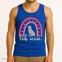 Silver Lab Mom ValentineS Day Labrador Rainbow Cool Gift Tank Top thumb 3