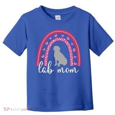 Silver Lab Mom ValentineS Day Labrador Rainbow Cool Gift Toddler T-Shirt