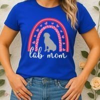Silver Lab Mom ValentineS Day Labrador Rainbow Cool Gift Women's T-Shirt thumb 2