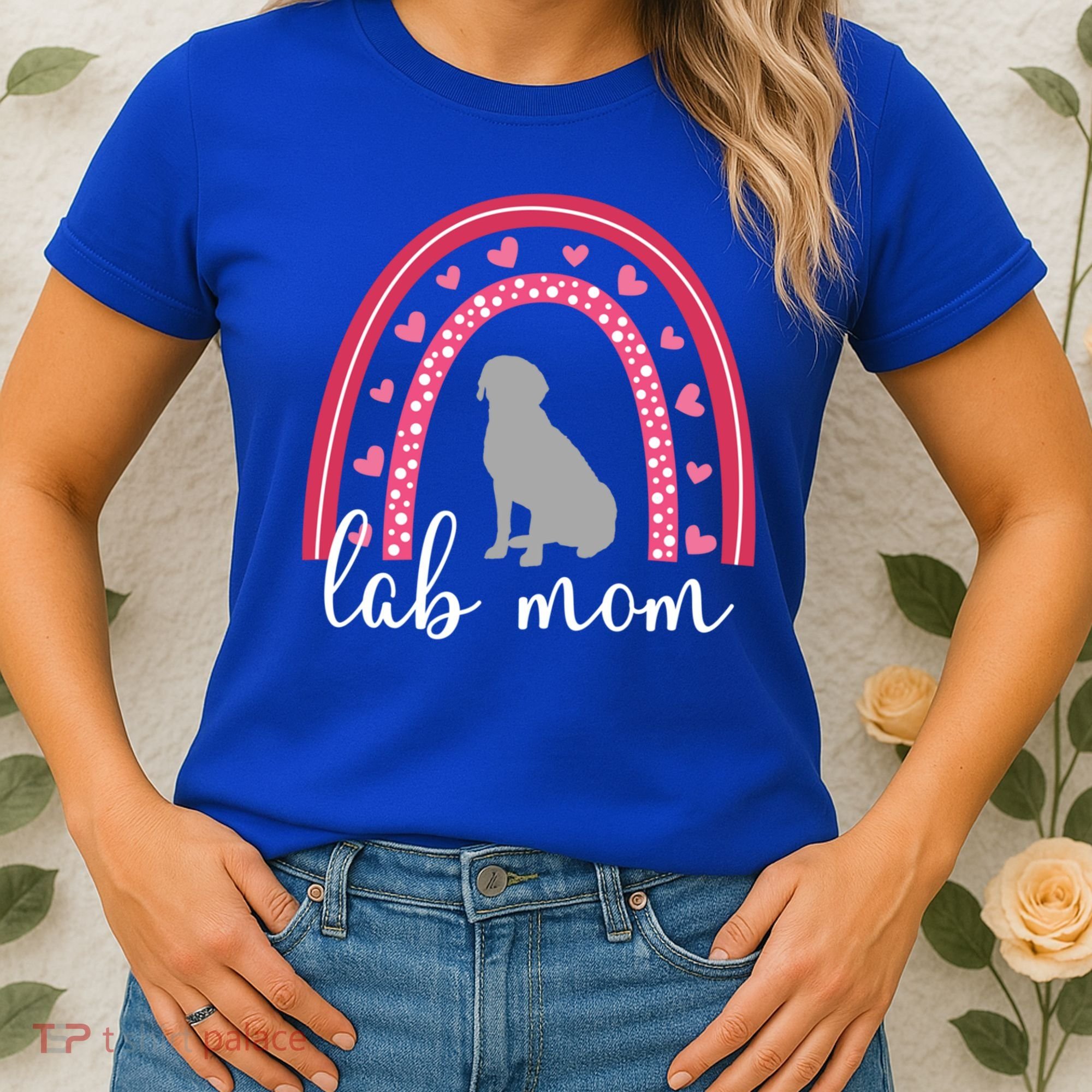 Silver Lab Mom ValentineS Day Labrador Rainbow Cool Gift Women's T-Shirt