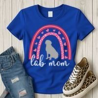 Silver Lab Mom ValentineS Day Labrador Rainbow Cool Gift Women's T-Shirt thumb 3