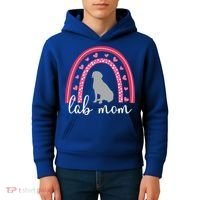 Silver Lab Mom ValentineS Day Labrador Rainbow Cool Gift Kids Hoodie thumb 4