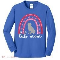 Silver Lab Mom ValentineS Day Labrador Rainbow Cool Gift Kids Long Sleeve Shirt thumb 0