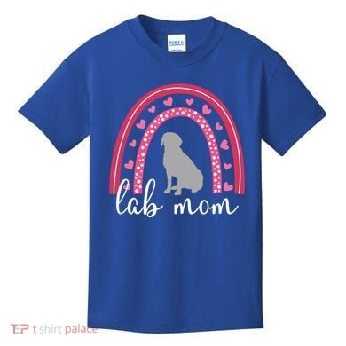 Silver Lab Mom ValentineS Day Labrador Rainbow Cool Gift Kids T-Shirt