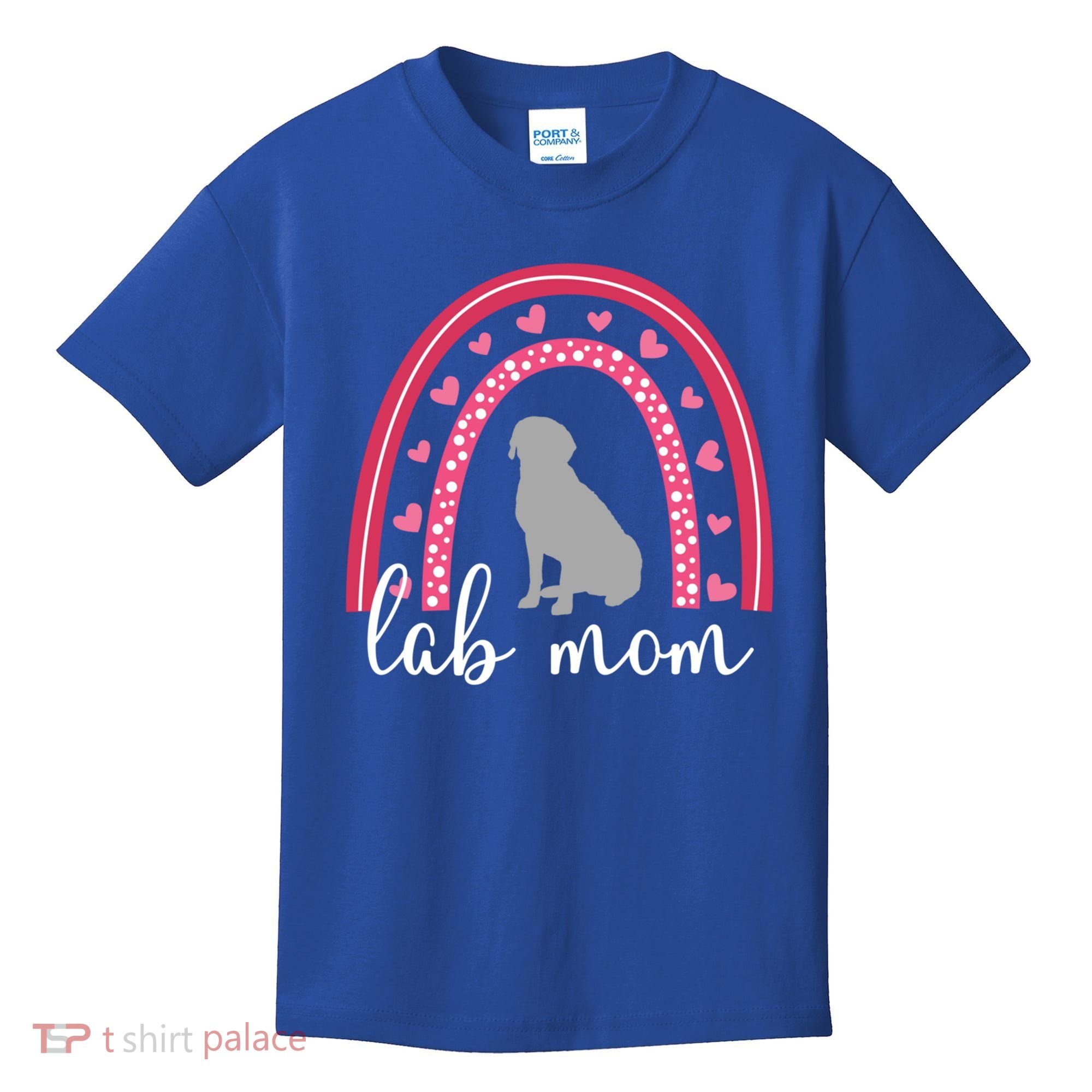 Silver Lab Mom ValentineS Day Labrador Rainbow Cool Gift Kids T-Shirt