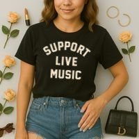 Support Live Music Musicians Local Bands Artists Music Lover Comfort Colors Boxy T-Shirt thumb 2