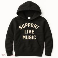 Support Live Music Musicians Local Bands Artists Music Lover Kids Hoodie thumb 0