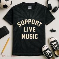 Support Live Music Musicians Local Bands Artists Music Lover Kids Tie-Dye T-Shirt thumb 2