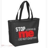Stop Looking Me I Do Not Exist Funny Saying Tote Bag thumb 2