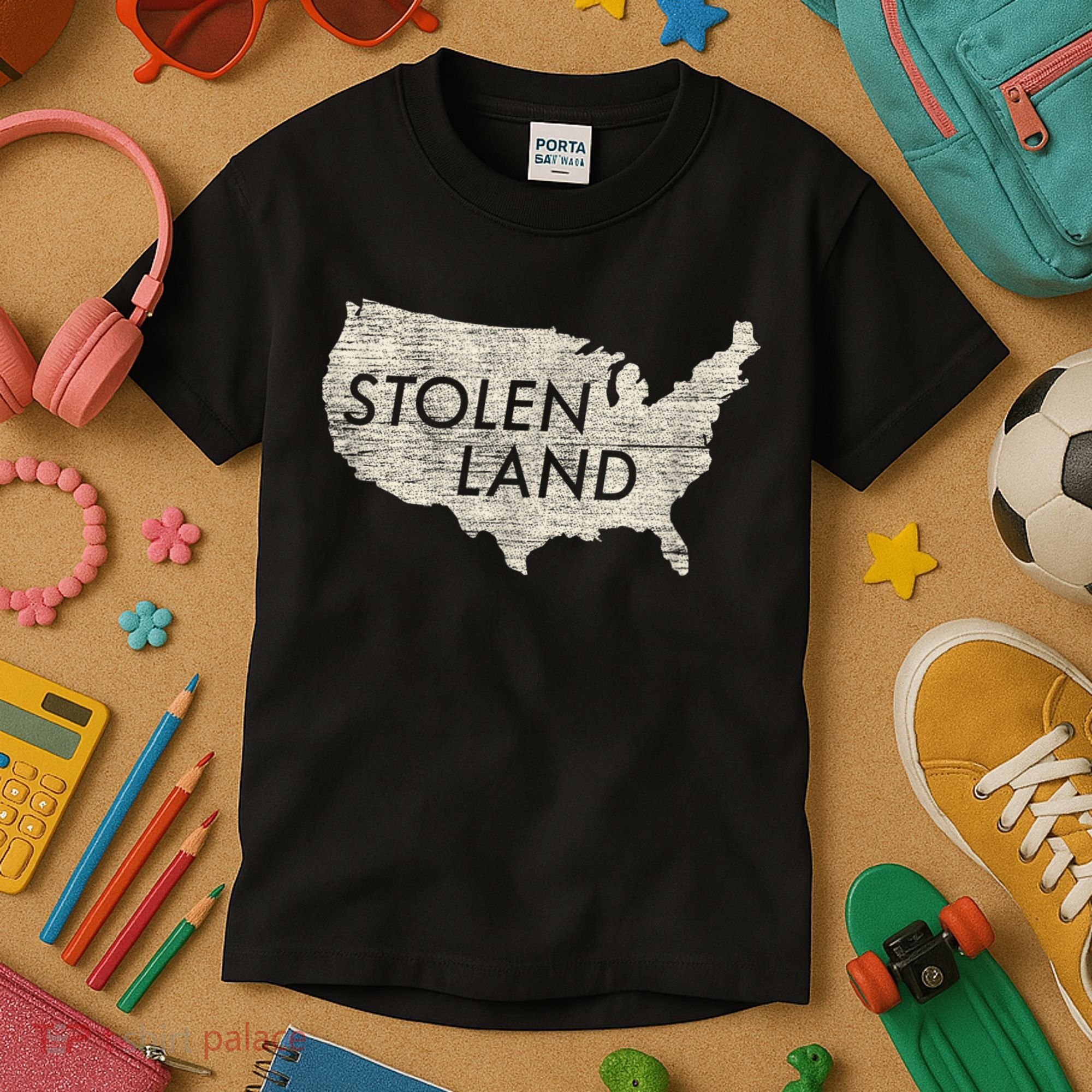 Stolen Land Native American Indigenous Kids T-Shirt
