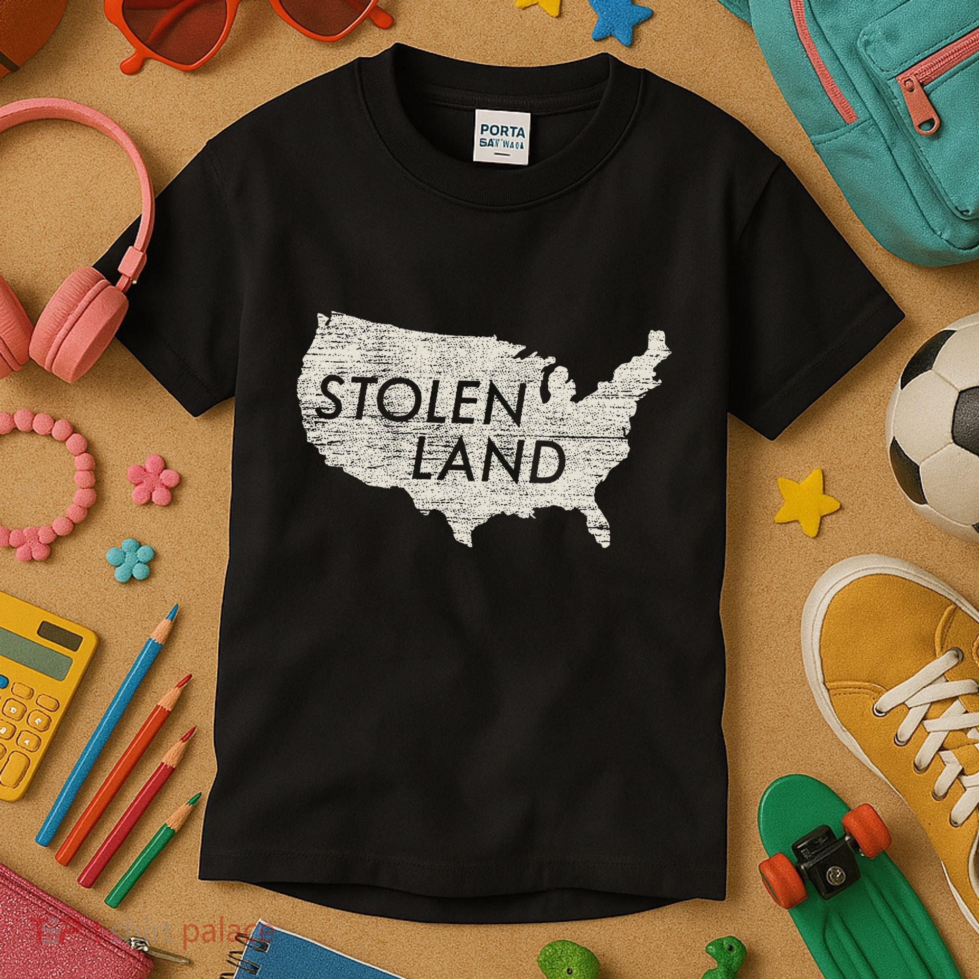 Stolen Land Native American Indigenous Kids T-Shirt