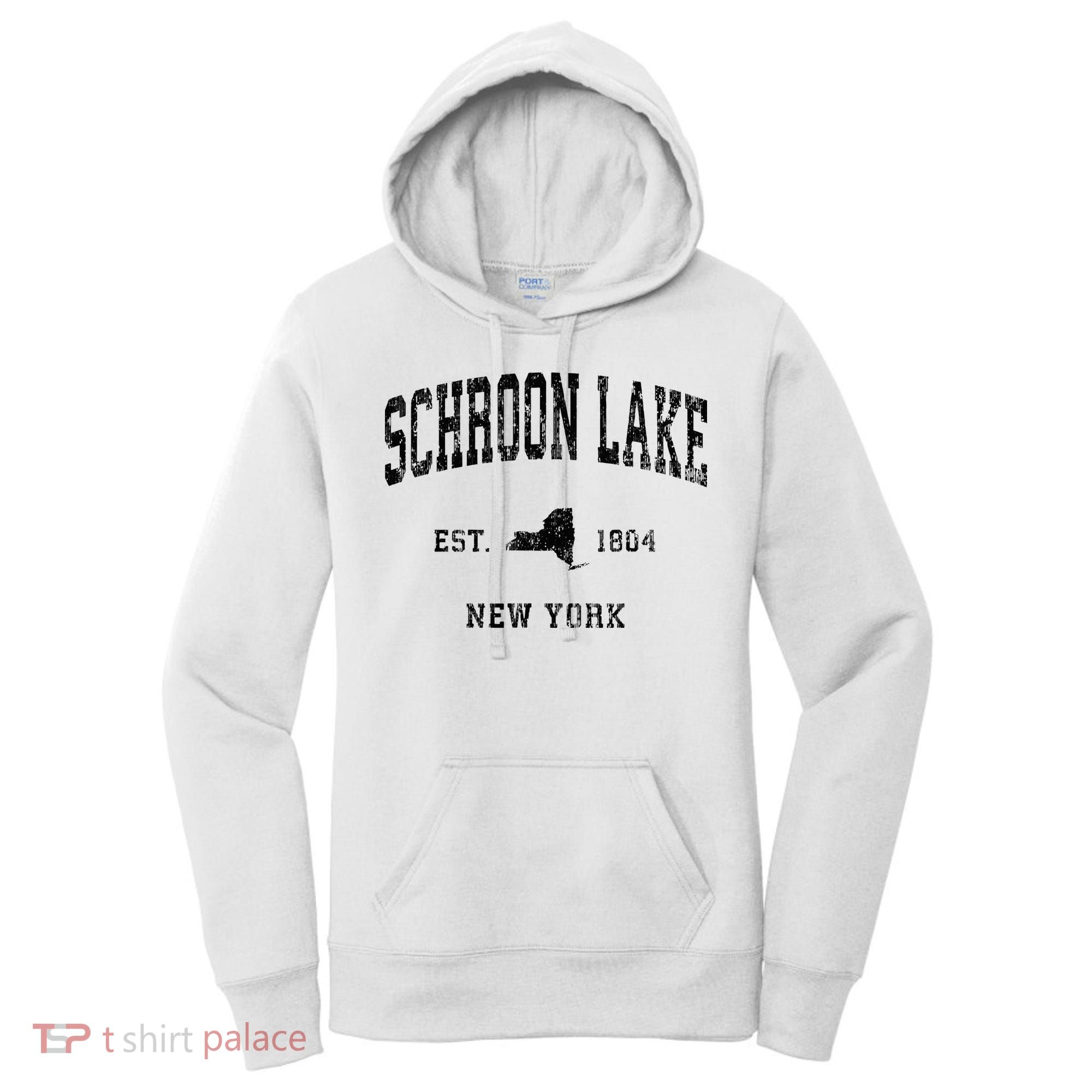 Schroon Lake New York Ny Athletic Black Sports Women's Hoodie