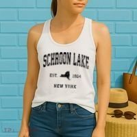 Schroon Lake New York Ny Athletic Black Sports Women's Tank Top thumb 2