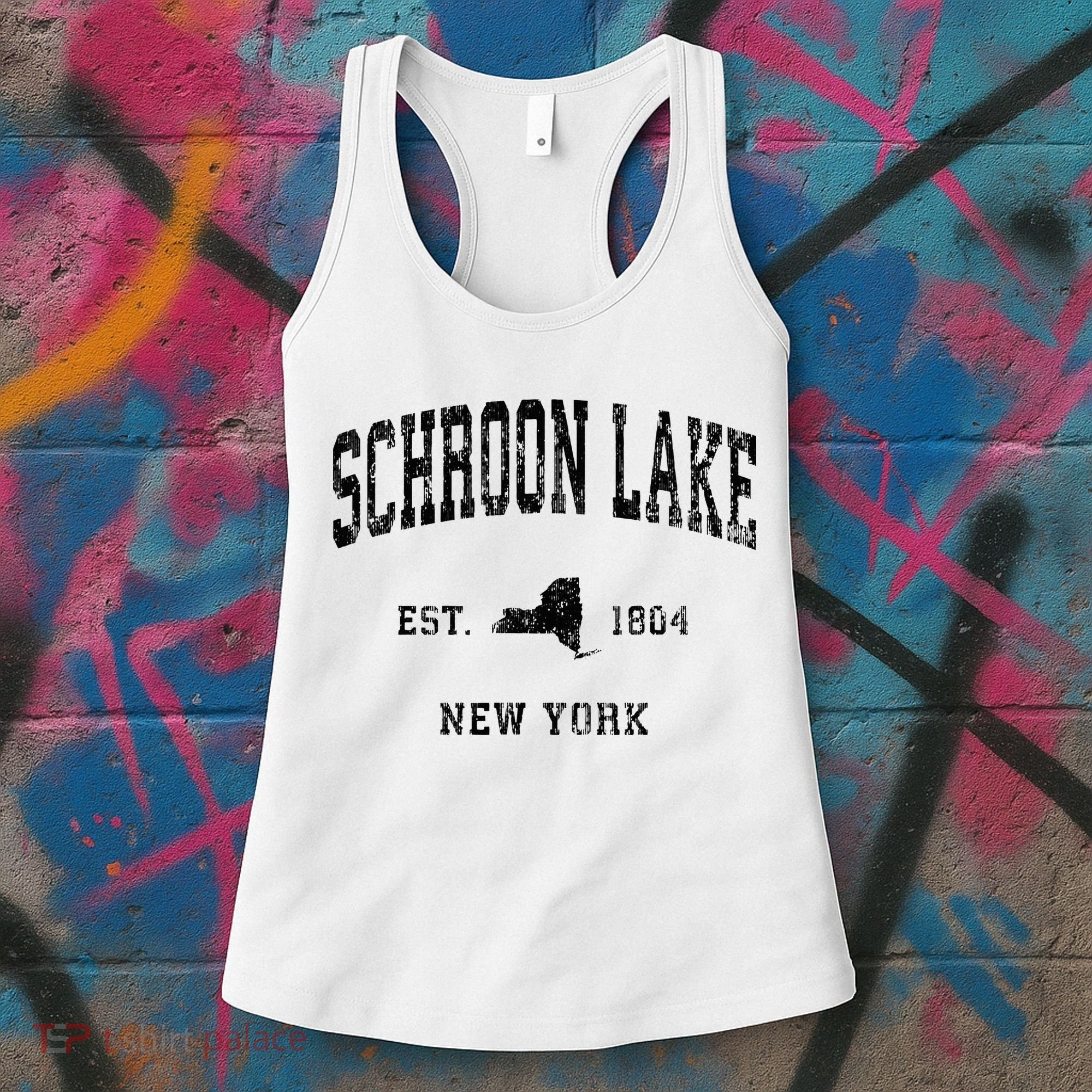 Schroon Lake New York Ny Athletic Black Sports Women's Tank Top