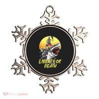 Skeleton Liberty Or Death Shark Halloween American Flag Ornament thumb 0