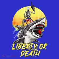 Skeleton Liberty Or Death Shark Halloween American Flag Hoodie thumb 2