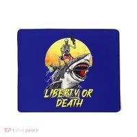 Skeleton Liberty Or Death Shark Halloween American Flag Mousepad thumb 0