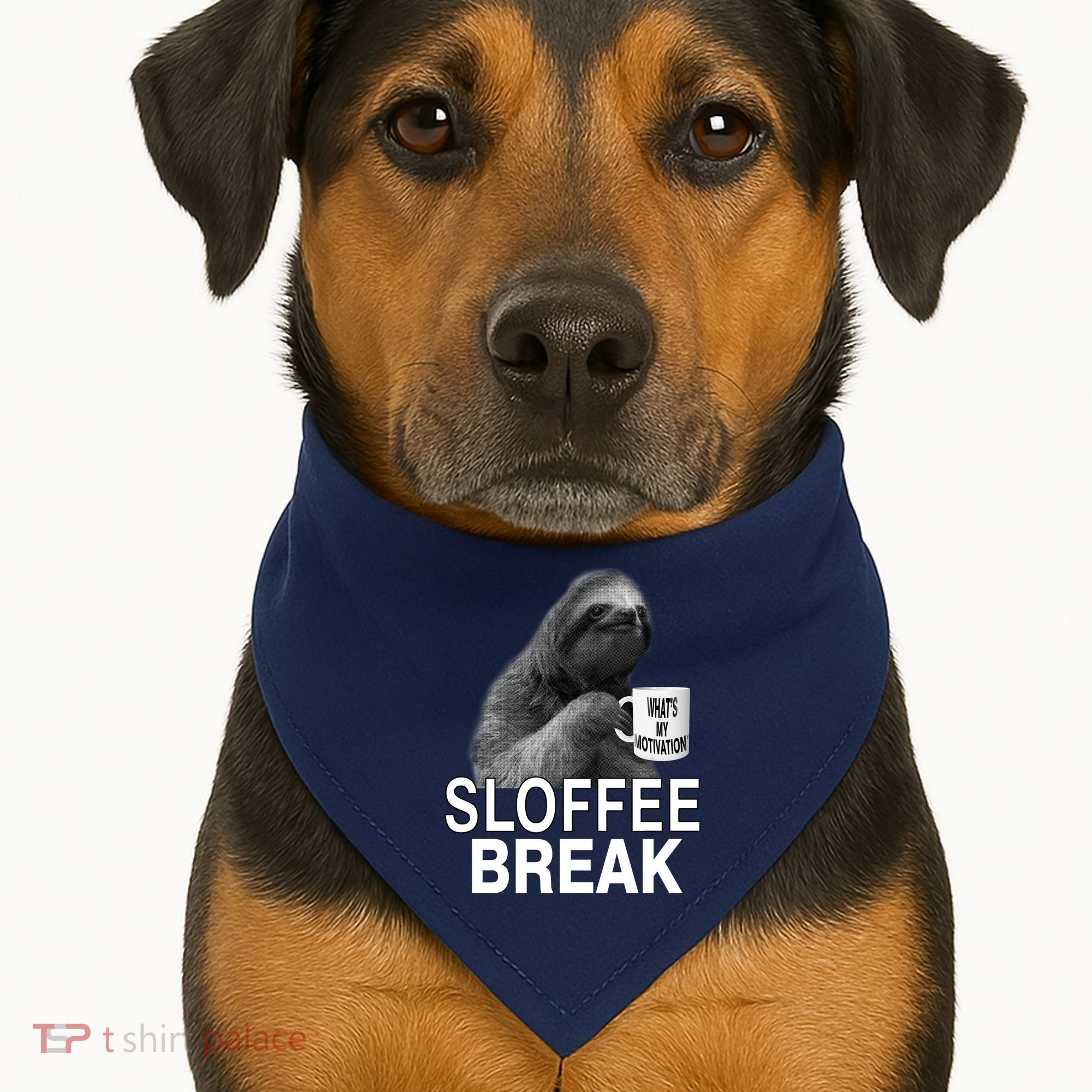 Sloffee Break What's My Motivation USA-Made Doggie Bandana