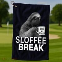 Sloffee Break What's My Motivation Golf Towel thumb 1