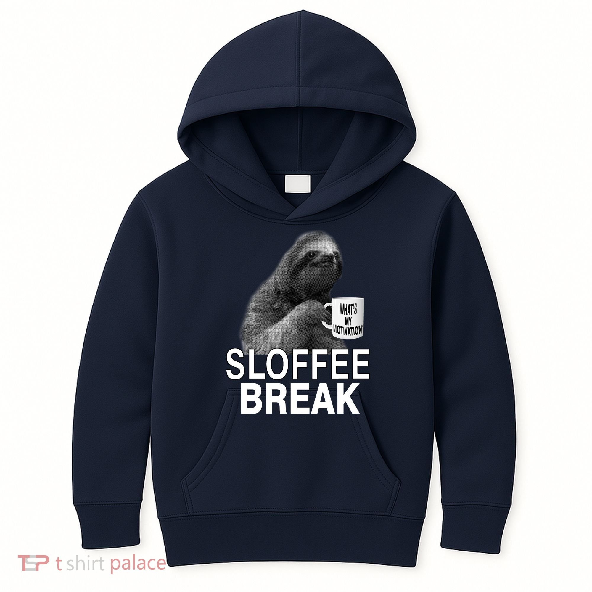 Sloffee Break What's My Motivation Kids Hoodie