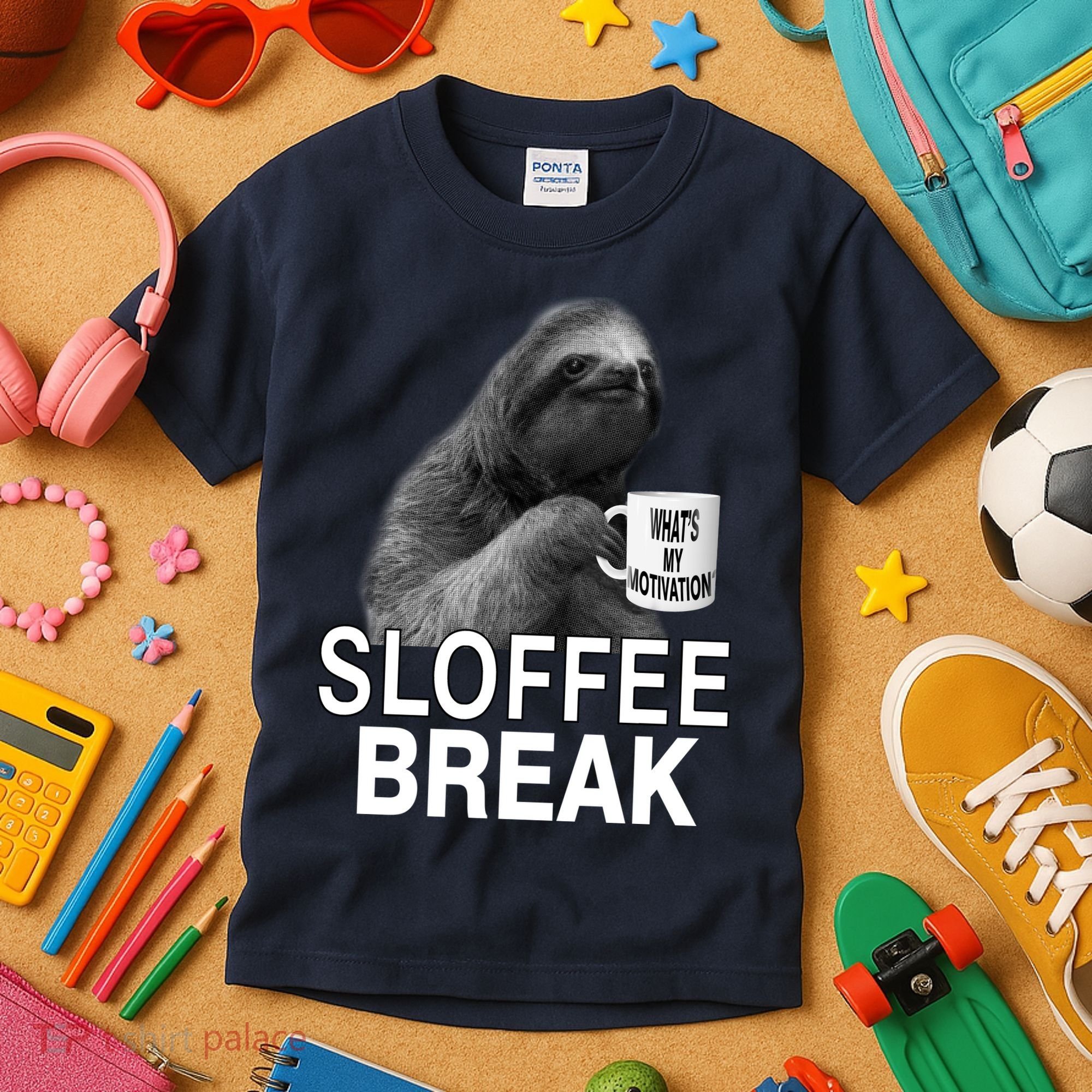 Sloffee Break What's My Motivation Kids T-Shirt