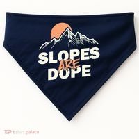 Slopes Are Dope Funny Skiing USA-Made Doggie Bandana thumb 0